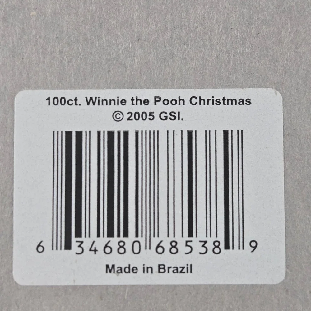 Vintage Disney Winnie the Pooh Christmas Stationery Paper 100 Sheets 2005 NOS